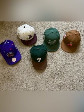 Mens Baseball Caps Bundel - Green Angels, Brown Anaheim Angels , Purple Raptors